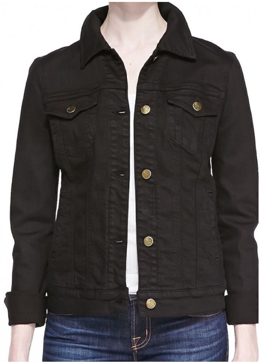 J Brand Jackets & Blazers - J Brand “Harlow” Dark Gothic Black Denim Jacket with Gold Buttons